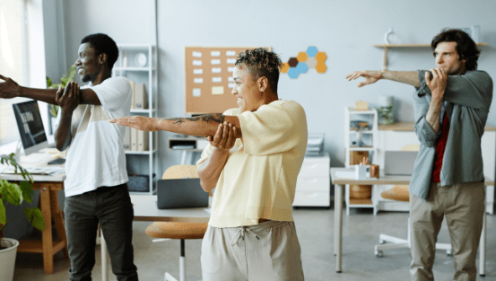 Échauffements et étirements au travail